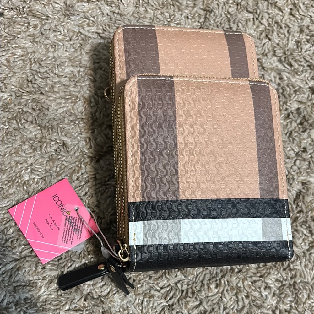 Iconic Beige and Brown Striped Wallet